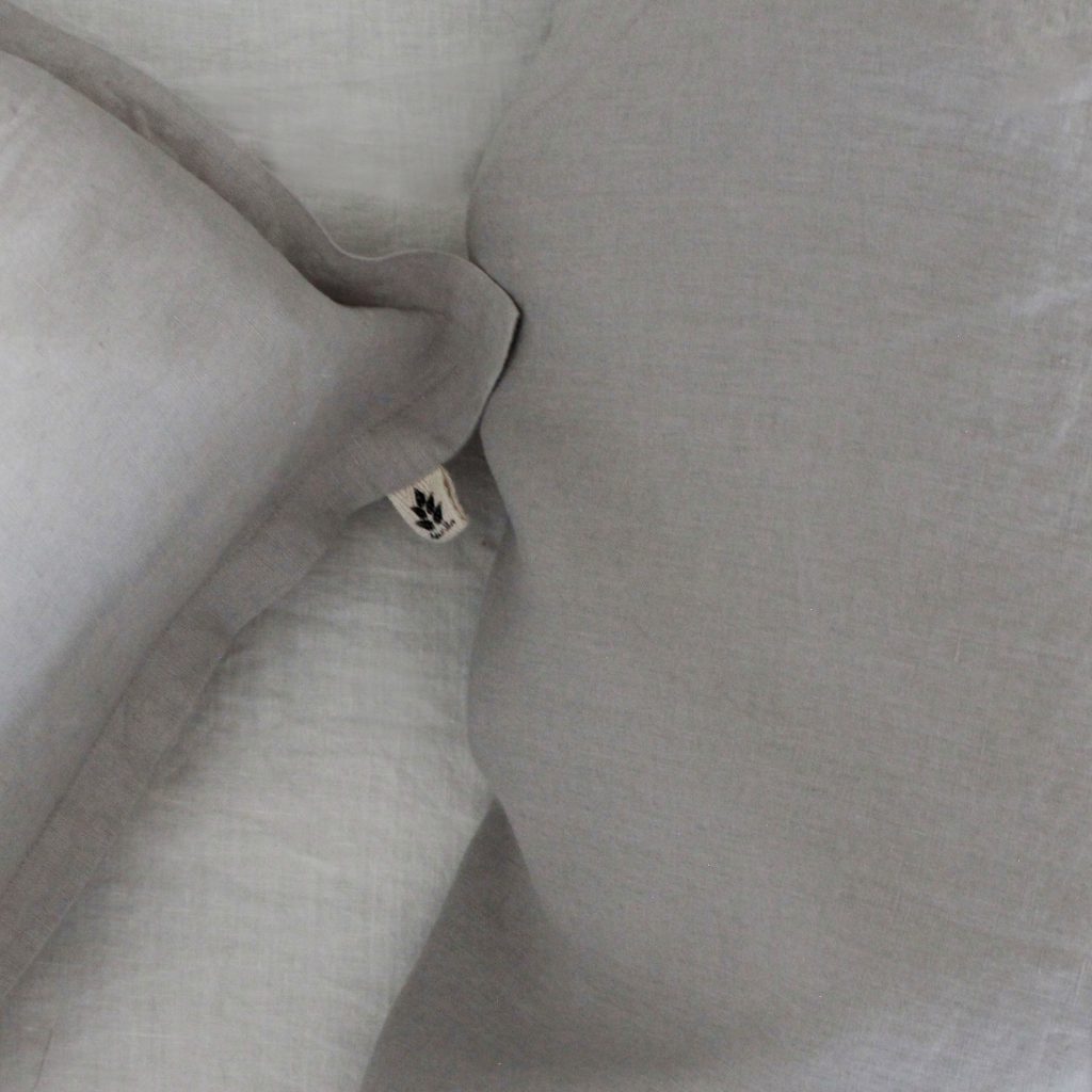 Linen Duvet Cover Single, Light Grey