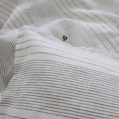 Linen Duvet Cover Single, Wide Stripe