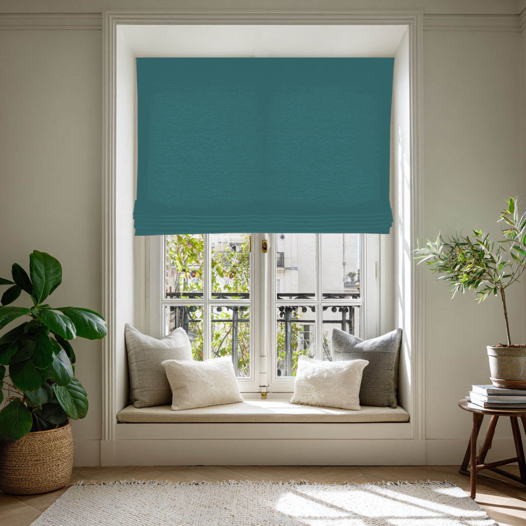 Linnea Capri Blue - Linen Fabric