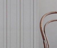Brown Patterned Linen Curtain Fabric - Inari Umbre - Natural base fabric.