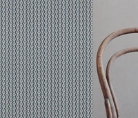 Blue Abstract Linen Curtain Fabric - Kirabe Blue - Natural base fabric.