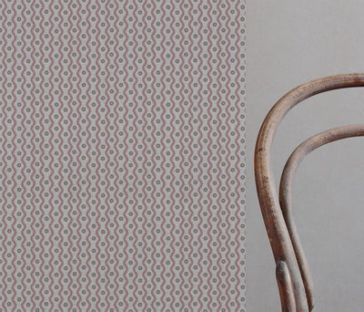 Pink Abstract Linen Curtain Fabric - Kirabe Dusty Pink - Natural base fabric.