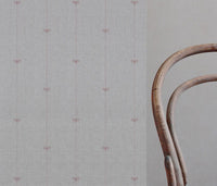 Pink Striped Linen Curtain Fabric - Mimmi Dusty Pink - Natural base fabric.