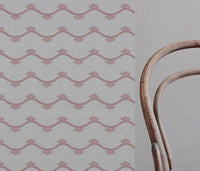 Pink Abstract Linen Curtain Fabric - Nelani Dusty Pink - Natural base fabric.