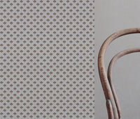 Brown Botanical Linen Curtain Fabric - Olgie Sand - Natural base fabric.