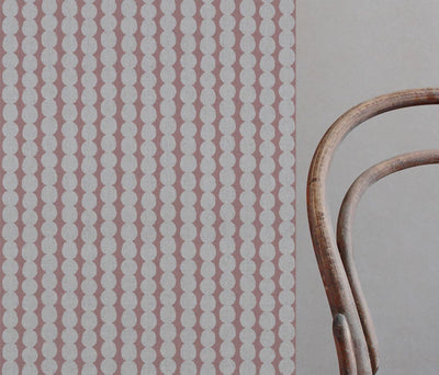 Pink Abstract Linen Curtain Fabric - Telita Dusty Pink - Natural base fabric.