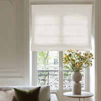 Made to Measure Roman Blind Living Room Photo - Linen Blind White
