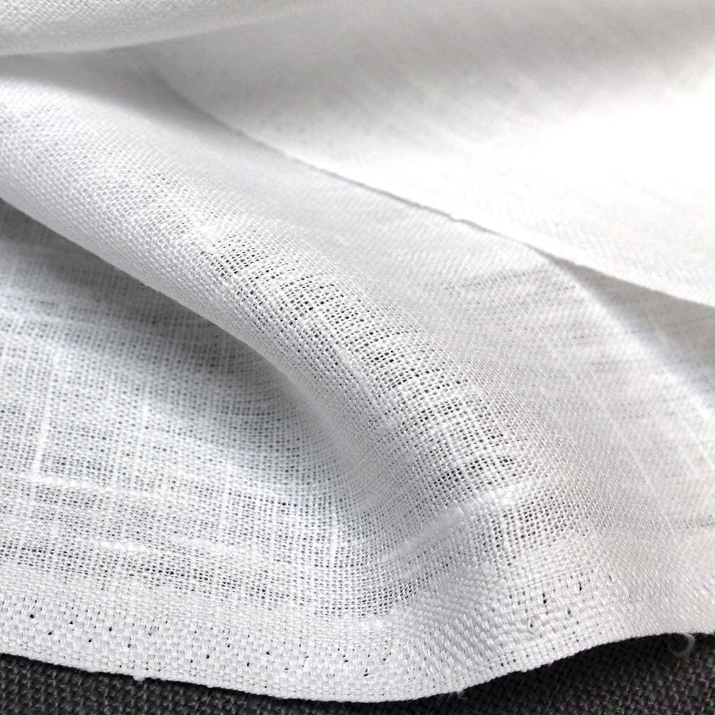 White soft 100% Linen fabric - Linnea White - weave