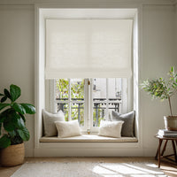 White 100% Linen Roman blind - Linnea White