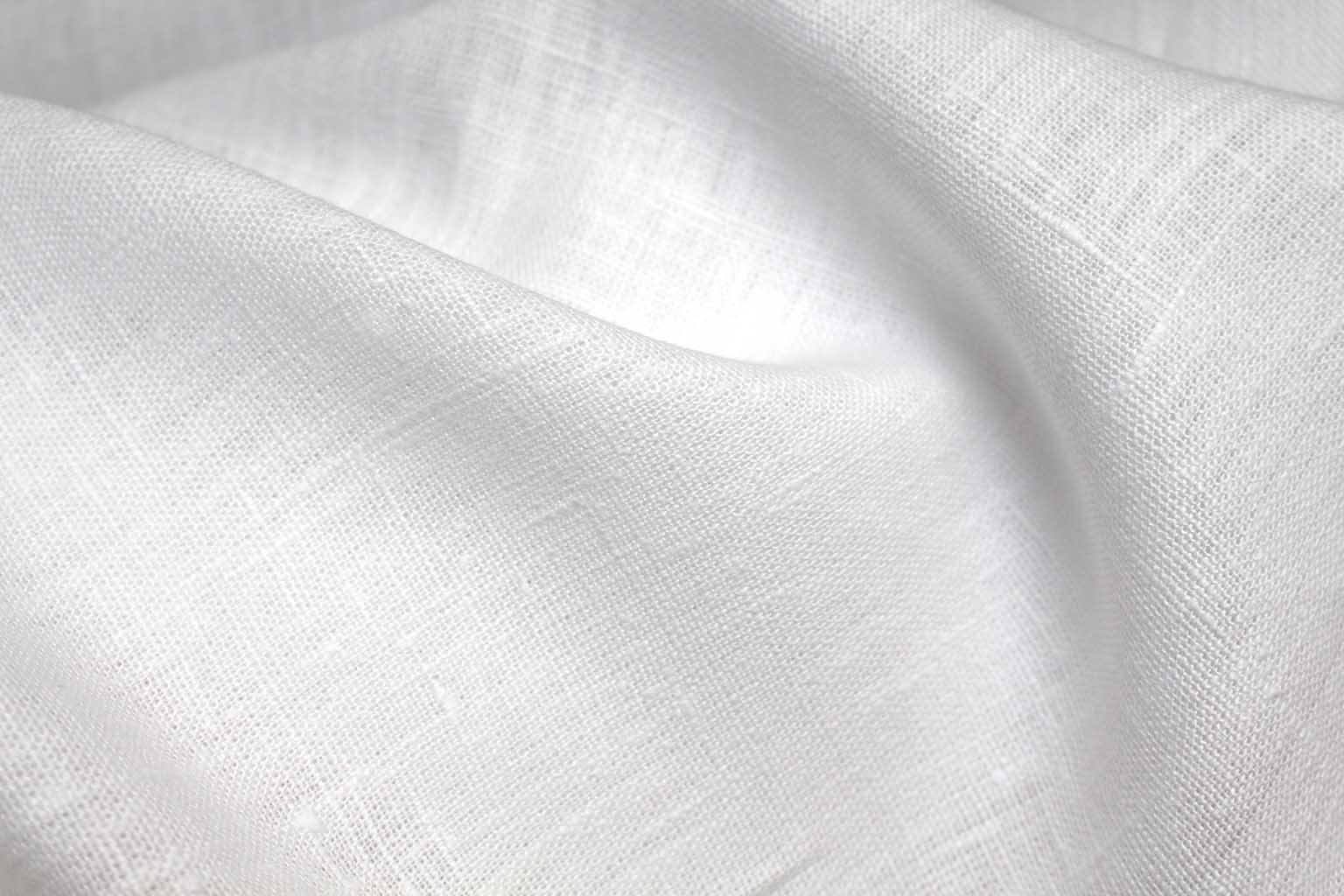 White soft 100% Linen fabric - Linnea White close-up