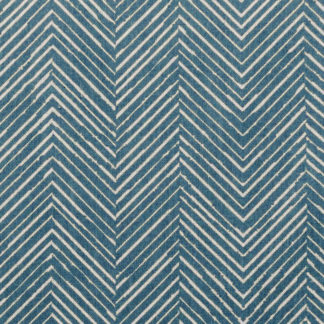 Lulu Blue Stone - White fabric with Blue Print. Abstract Print, Linen Mix