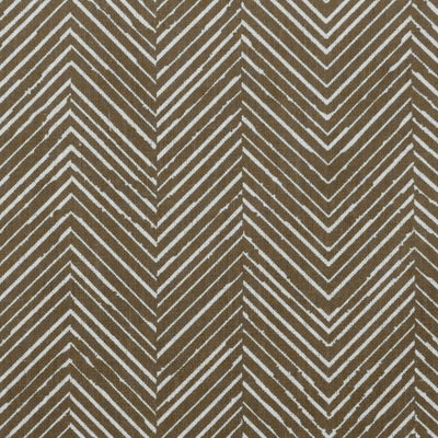 Lulu Umber - White fabric with Brown Print. Abstract Print, Linen Mix
