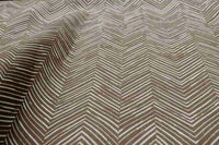 Lulu Umber - White fabric with Brown Print. Abstract Print, Linen Mix