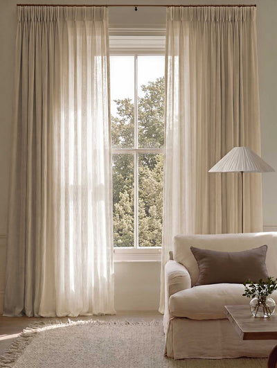 Chalk Beige Made to Measure Curtains - Pure Linen Fabric