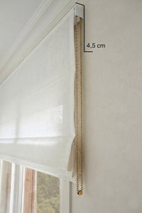 Made To Measure Roman Blind Kit - Mechanism - side photo with measurements