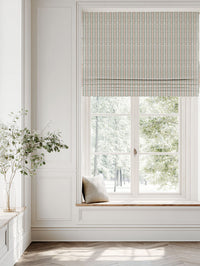 Red / Orange Patterned Linen Roman blind - Hilda Terracotta - White base fabric.