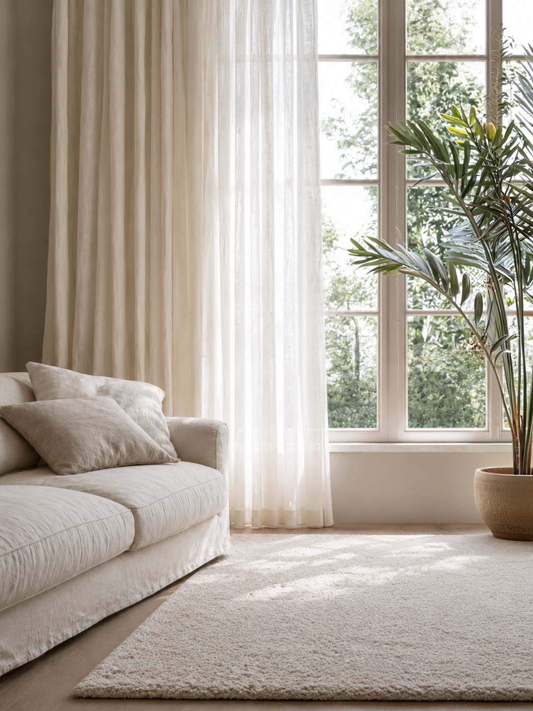 Mette Offwhite - Sheer White Made to Measure Curtains in Linen