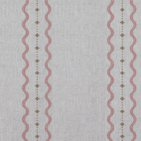 Pink and Brown Patterned Linen Curtain Fabric - Daphne Dusty Pink - Natural base fabric.