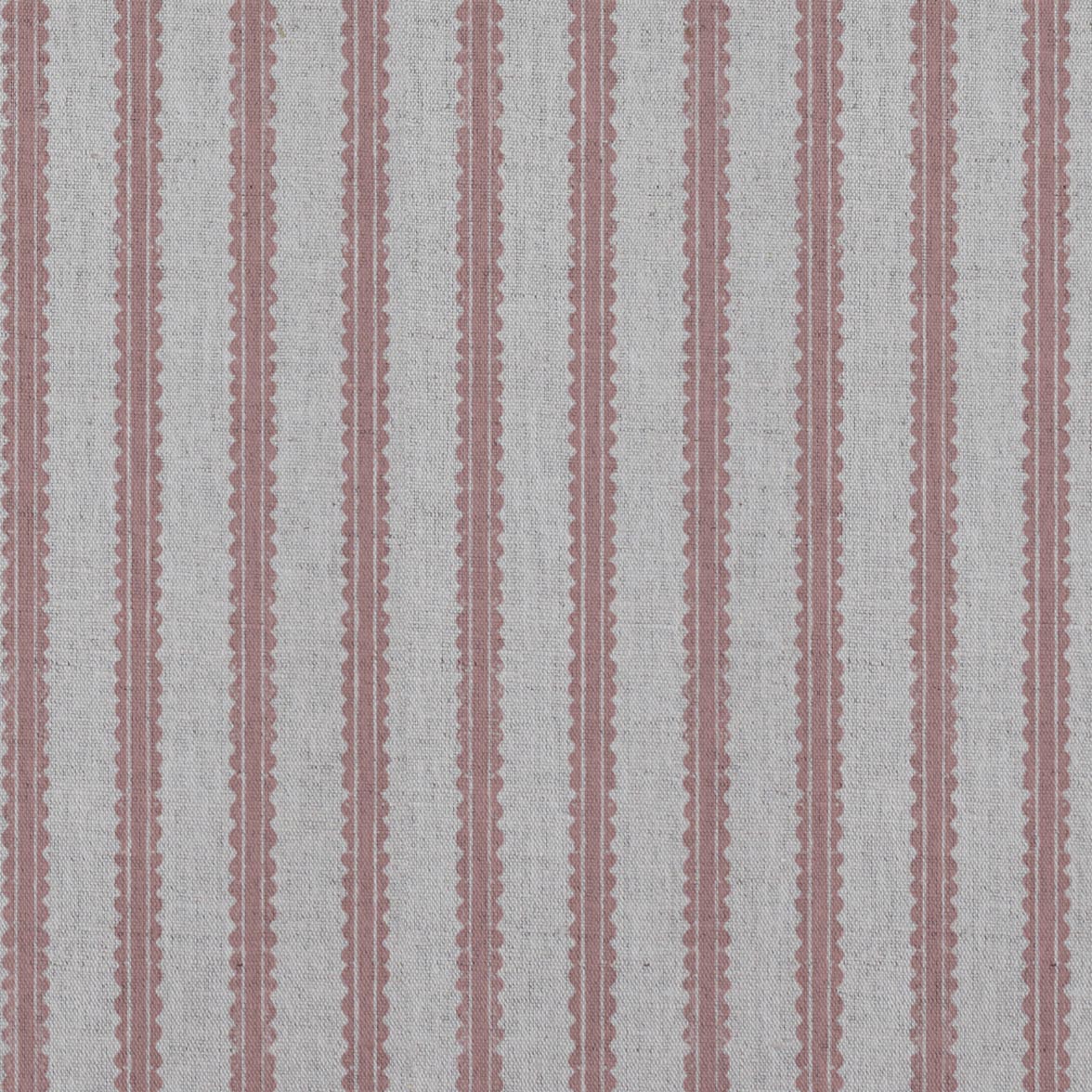 Pink Patterned Linen Curtain Fabric - Fionna Dusty Pink - Natural base fabric.