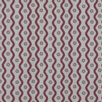Red Abstract Linen Curtain Fabric - Kirabe Wine - Natural base fabric.