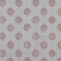 Pink Abstract Floral Linen Curtain Fabric - Lany Dusty Pink - Natural base fabric.
