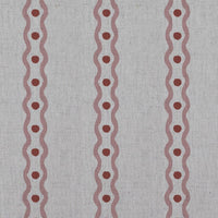 Pink Abstract Striped Linen Curtain Fabric - Margarie Pink - Natural base fabric.
