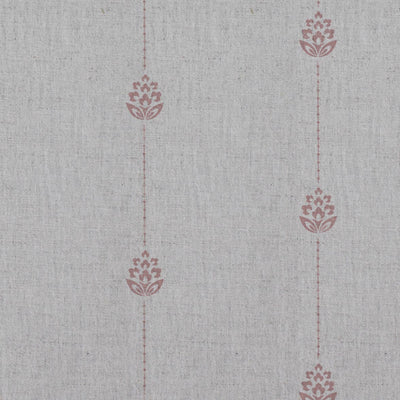 Pink Patterned Stripe Linen Curtain Fabric - Maybel Dusty Pink - Natural base fabric.