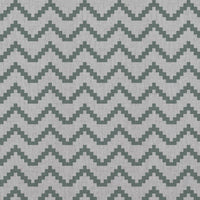 Green Patterned Linen Curtain Fabric - Azig Sage - Natural base fabric.