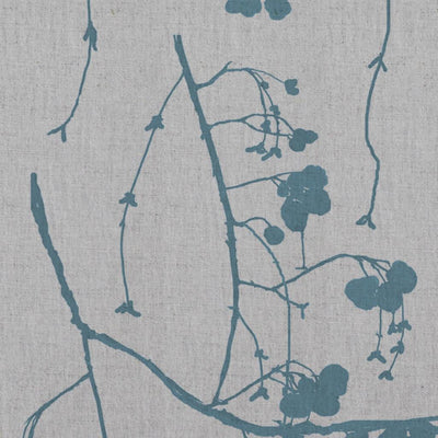 Berry Marine - Botanical Blue print on Linen Cotton fabric