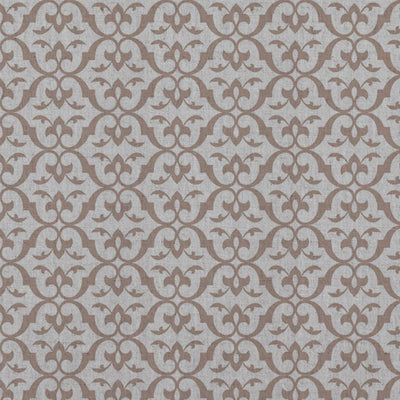 Pink Patterned Linen Curtain Fabric - Brita New Blush - Natural base fabric.