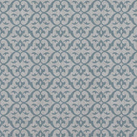 Blue Patterned Linen Curtain Fabric - Brita Sky - Natural base fabric.