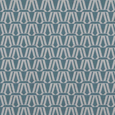 Elva Marine - Natural curtain fabric, Blue contemporary print