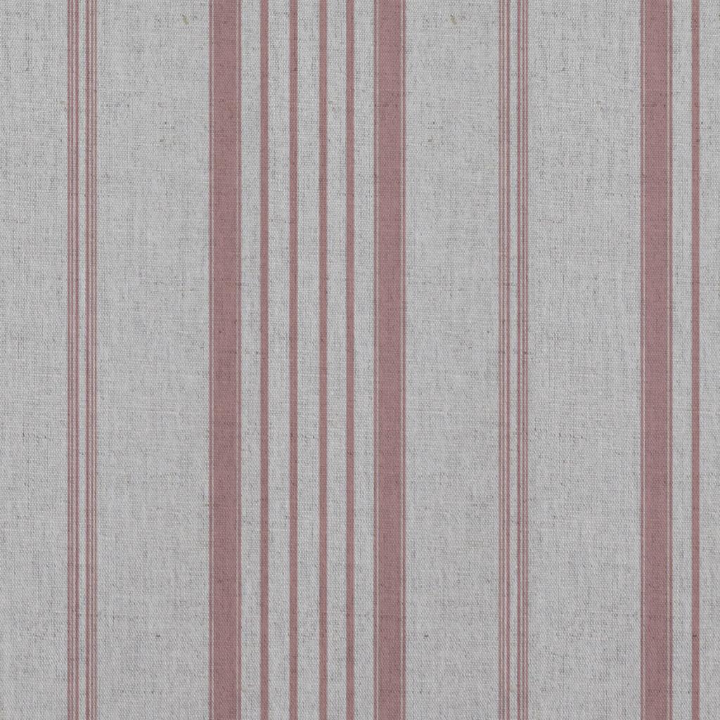 Pink Striped Linen Curtain Fabric - Freja Dusty Pink - Natural base fabric.