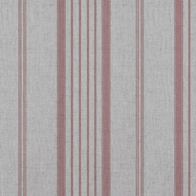 Pink Striped Linen Curtain Fabric - Freja Dusty Pink - Natural base fabric.