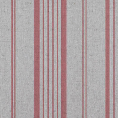 Pink Striped Linen Curtain Fabric - Freja Sweetpea - Natural base fabric.