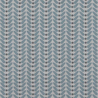 Blue Patterned Linen Curtain Fabric - Hulda Sky - Natural base fabric.