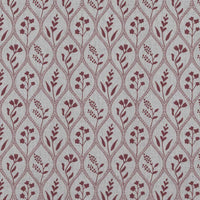 Red / Pink Floral Linen Curtain Fabric - Miny Pink Wine-INV - Natural base fabric.