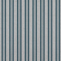 Blue Striped Linen Curtain Fabric - Olga Blue Stone - Natural base fabric.