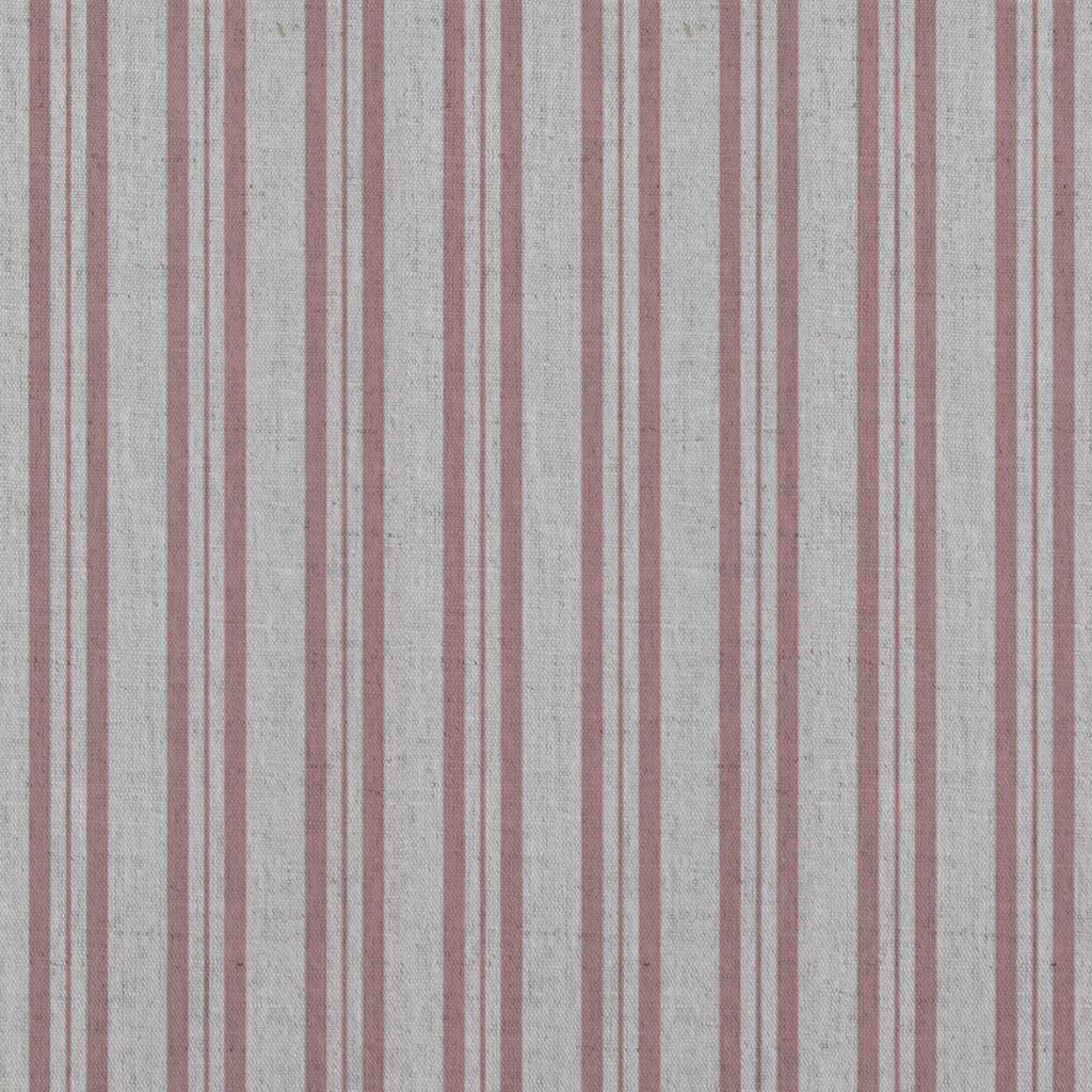 Pink Striped Linen Curtain Fabric - Olga Dusty Pink - Natural base fabric.