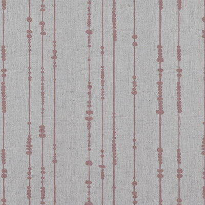 Pink Patterned Linen Curtain Fabric - Pearls Dusty Pink - Natural base fabric.