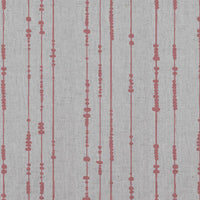 Pink Patterned Linen Curtain Fabric - Pearls Sweetpea - Natural base fabric.