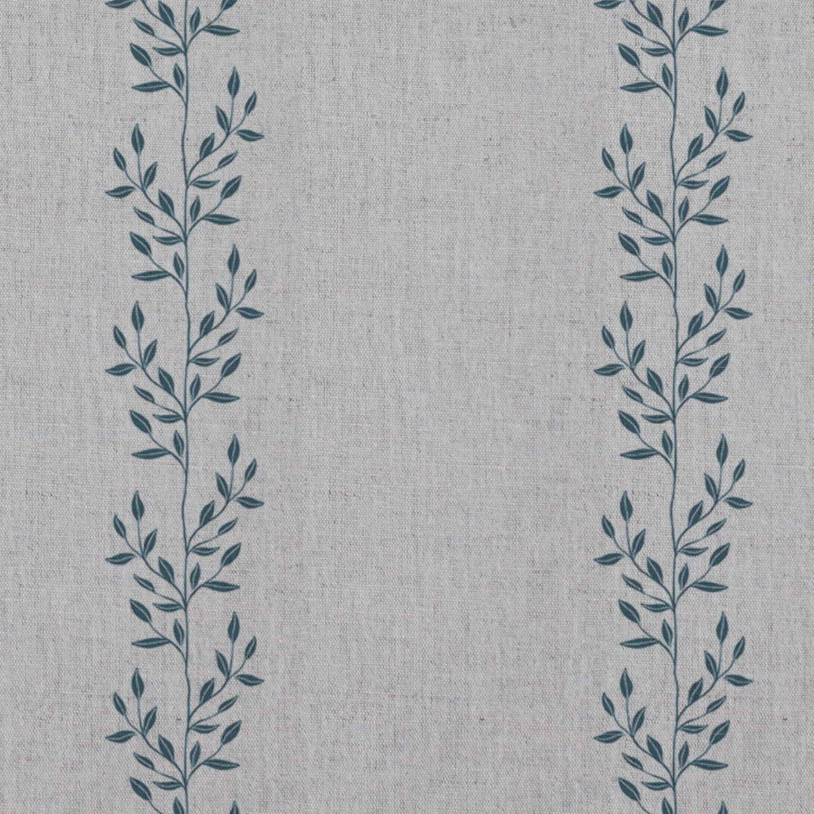 Shena Blue Stone - Natural fabric with botanical Blue print