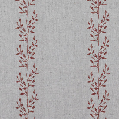 Shena Crimson Red - Natural fabric with botanical Red  print