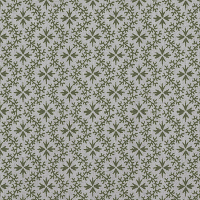 Green Abstract Linen Curtain Fabric - Unica Khaki - Natural base fabric.