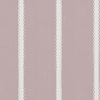 Pink Striped Linen Curtain Fabric - Franny Peony-WHT - White base fabric.