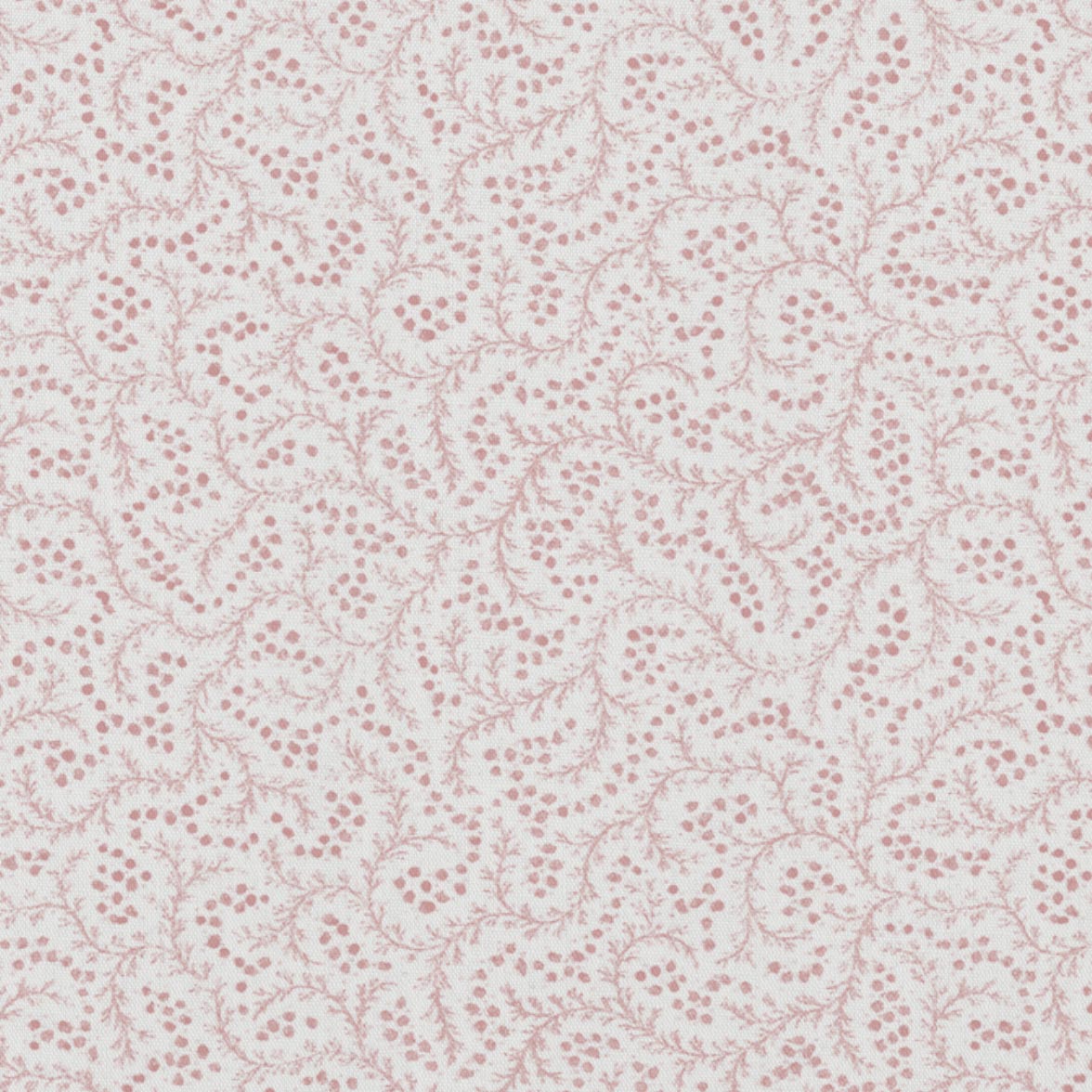 Pink Abstract Linen Curtain Fabric - Freeda Dusty Pink-WHT - White base fabric.