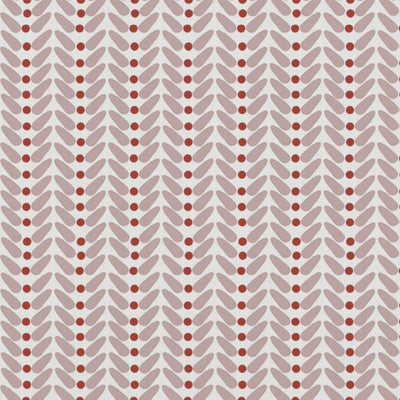 Hilda Peony Red - White Linen fabric printed with Pink and Red