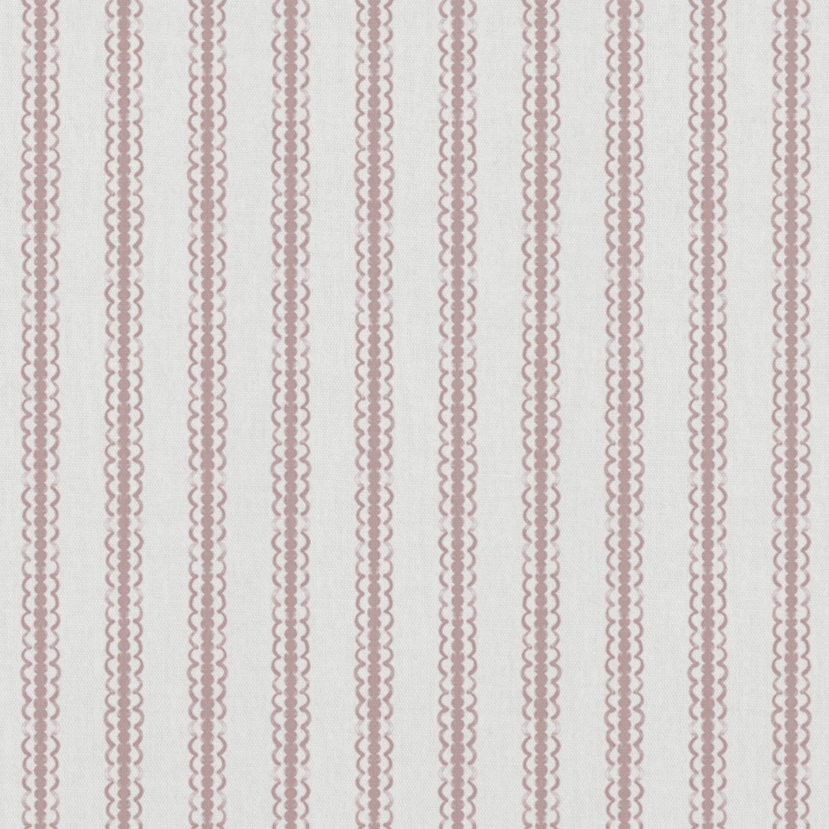 Pink Striped Linen Curtain Fabric - Kamillah Peony-WHT - White base fabric.