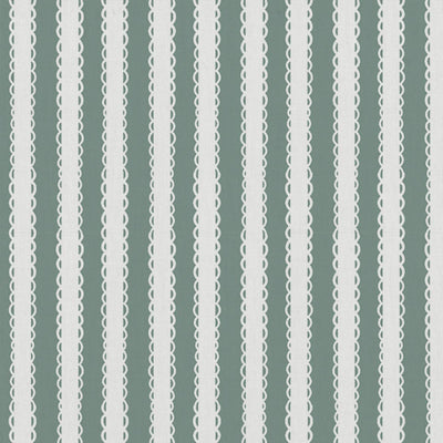 Light Green Striped Linen Curtain Fabric - Lisabella Sage-WHT - White base fabric.