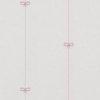 Pink Striped Linen Curtain Fabric - Mimmi Dusty Pink-WHT - White base fabric.